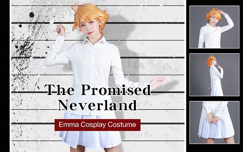 The Promised Neverland Emma White Shirt Skirt Cosplay Costume