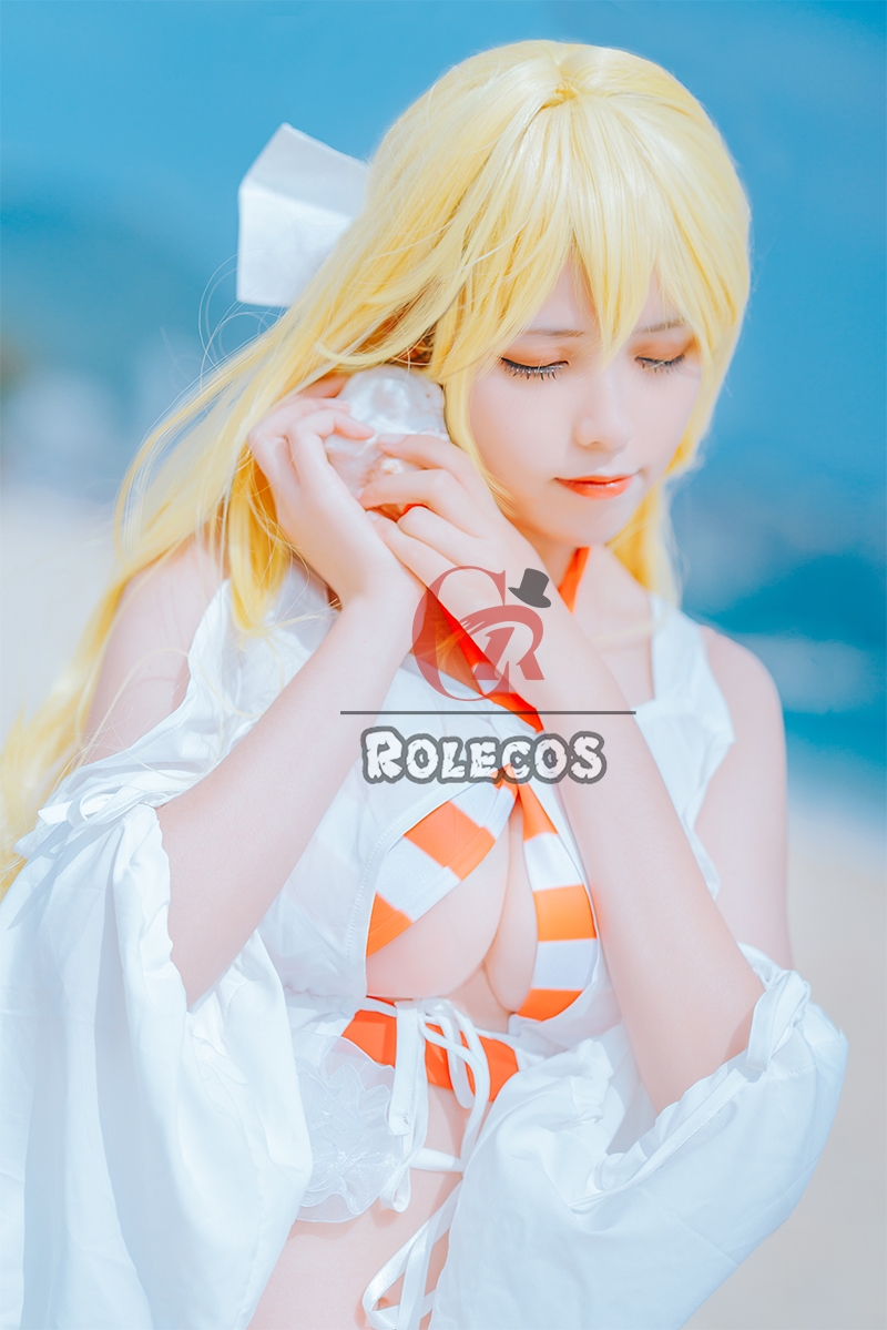 Fate Grand Order Nero White and Red Swimsuit Game Cosplay Costumes