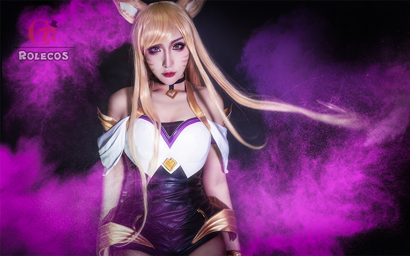 LOL KDA Skin Nine-Tailed Fox Ahri Outfit Fullsets Cosplay Costume LOL KDA Skin Nine-Tailed Fox Ahri Outfit Fullsets Cosplay Costume