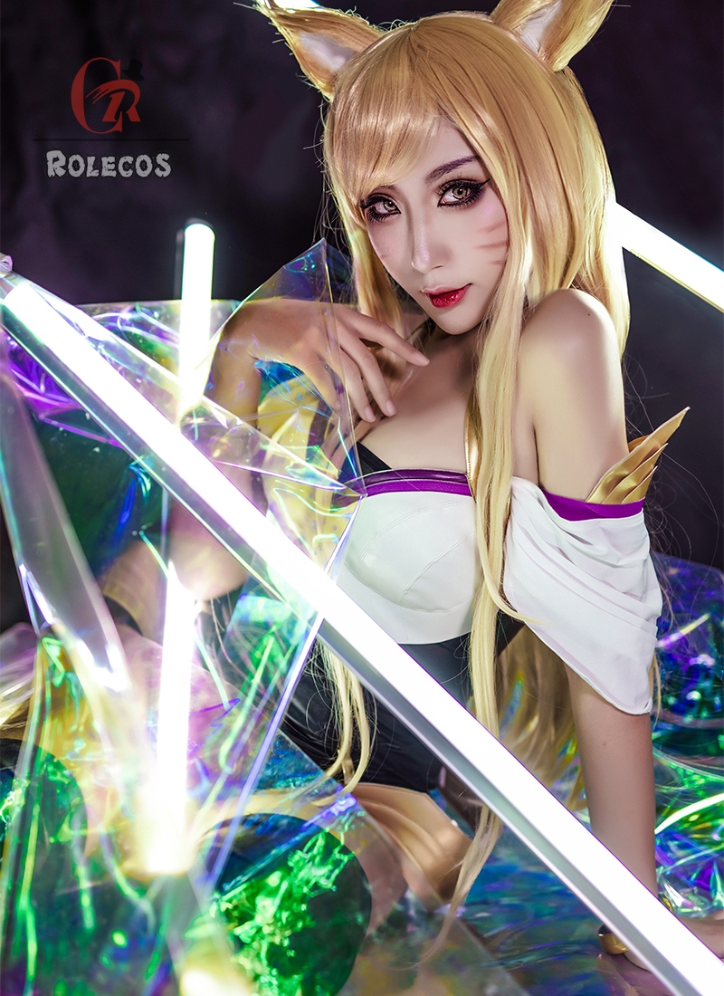 LOL KDA Skin Nine-Tailed Fox Ahri Outfit Fullsets Cosplay Costume