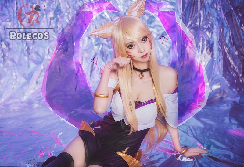 LOL KDA Skin Nine-Tailed Fox Ahri Outfit Fullsets Cosplay Costume
