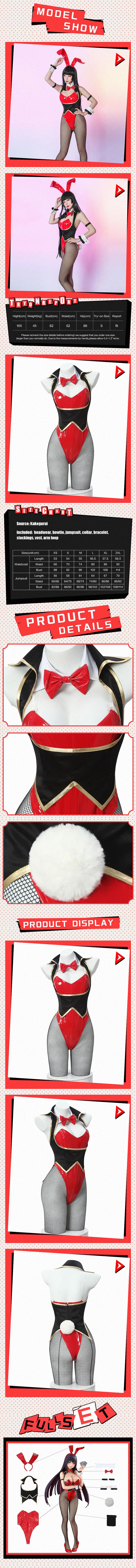 Kakegurui Yumeko Jabami Bunny Girl Cosplay Costume 