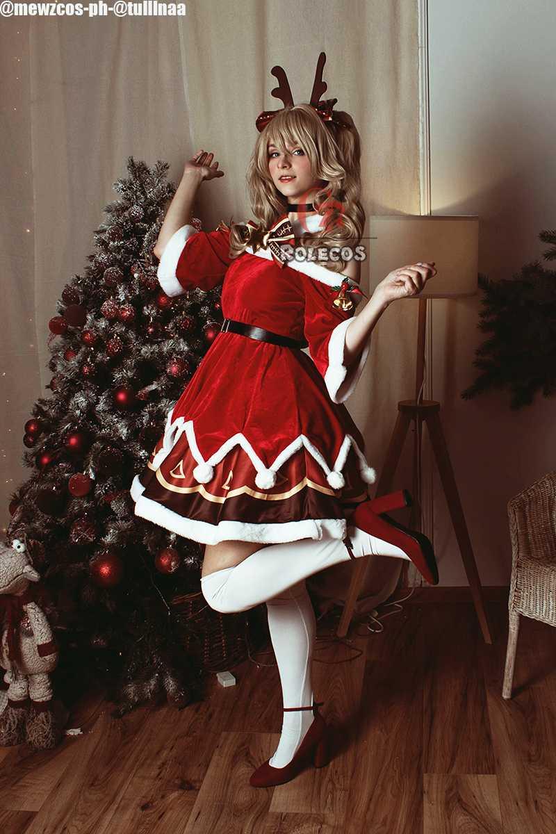 Genshin Impact Barbara Christmas Hoop Skirt Cosplay Costume