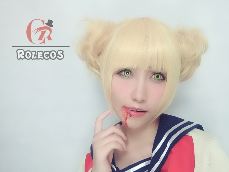 BNHA MHA Himiko Toga Short Blonde Anime Cosplay Wigs Hair Wigs JF271
