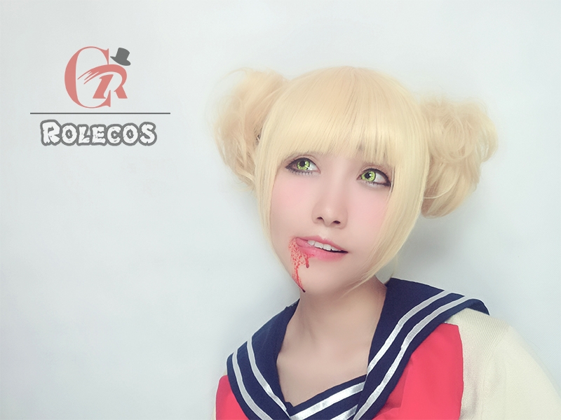 BNHA MHA Himiko Toga Short Blonde Anime Cosplay Wigs Hair Wigs JF271