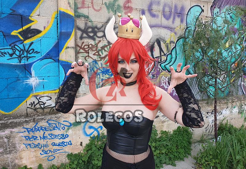 New Super Mario Bros. U Deluxe Bowsette Red Ponytail Cosplay Wigs