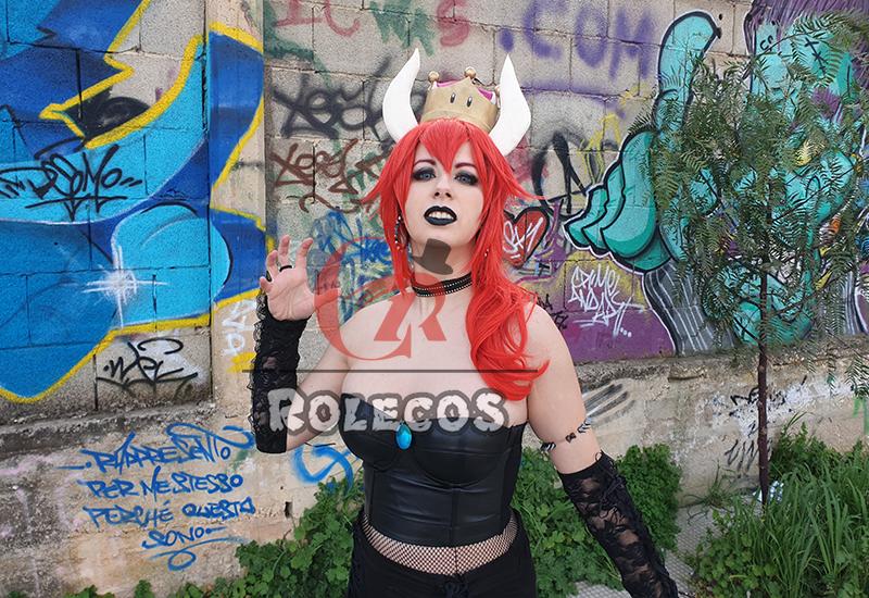 New Super Mario Bros. U Deluxe Bowsette Red Ponytail Cosplay Wigs