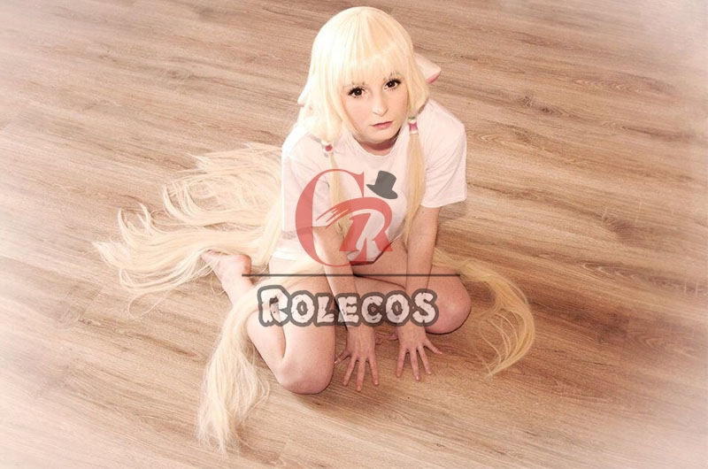 Human computer angel Supper Long Straight Light Blonde Cosplay Party Wigs