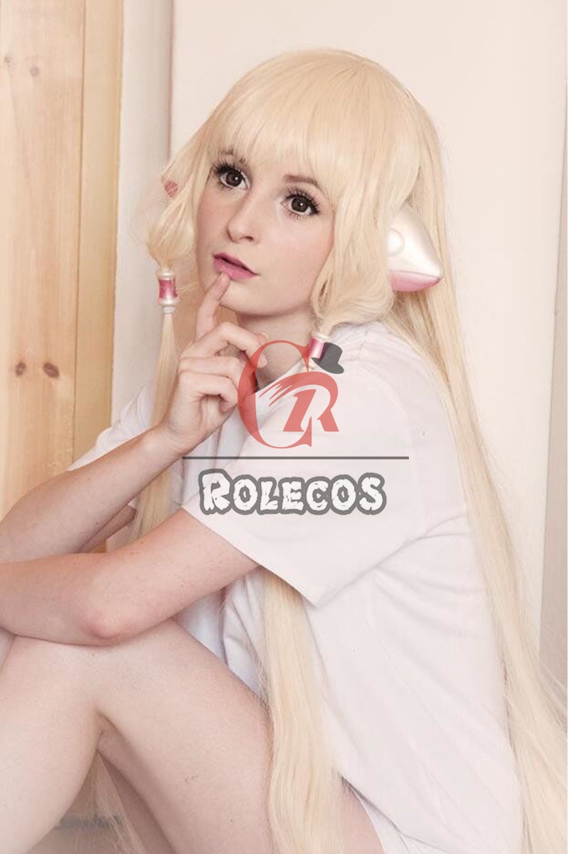 Human computer angel Supper Long Straight Light Blonde Cosplay Party Wigs